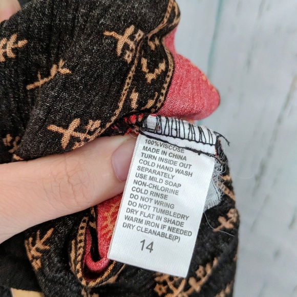 3/$20 Boho Print Keyhole Back A-Line Dress - Picture 7 of 7